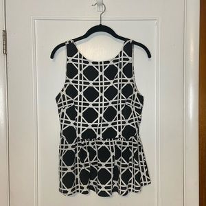 Graphic Peplum Blouse Size L